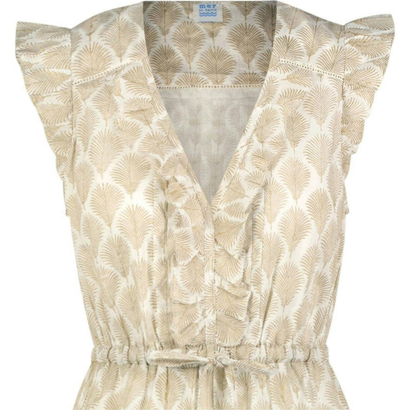 Giselle Women's Mini Dress Gold Feather, Gold