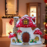 8.5-Inch Merry Little Mushrooms Cottage Tabletop