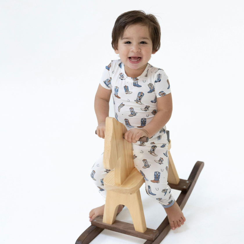 Buckaroo Boots - Short Sleeve Loungewear Set