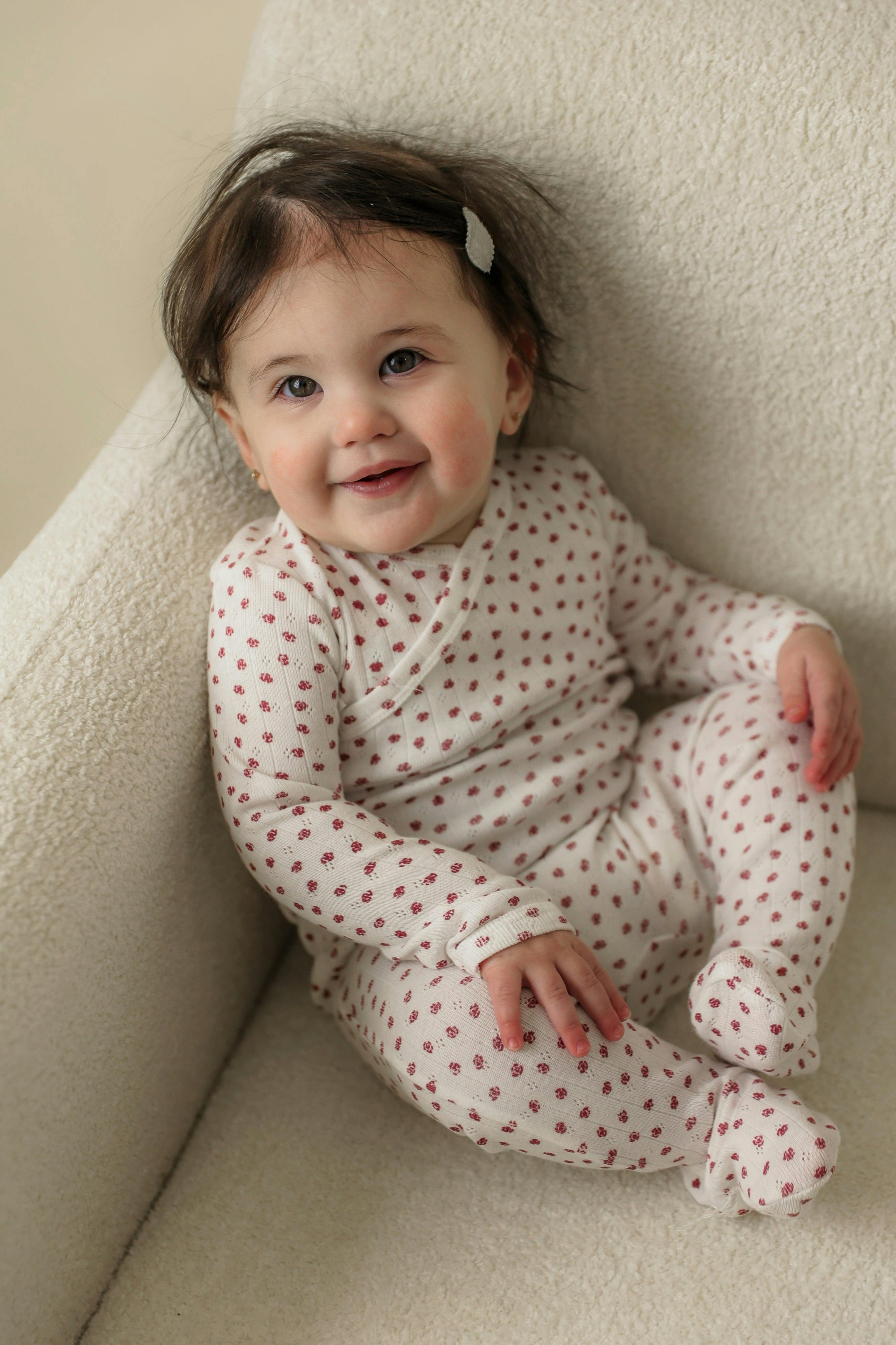 Pointelle Flower Print Onesie