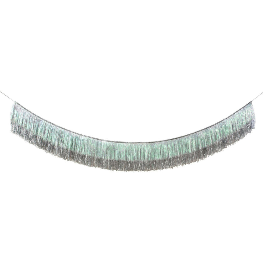 Silver Iridescent Tinsel Fringe Garland