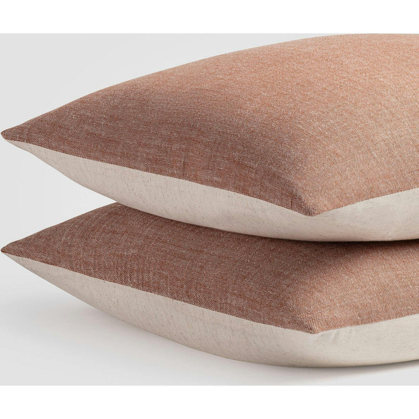 Crinkled Linen Sham Set, Brown