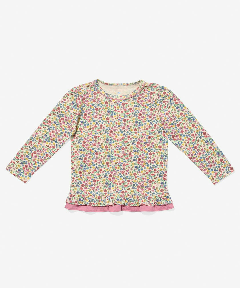 Edwina T-Shirt, Burgundy Coneflower Floral