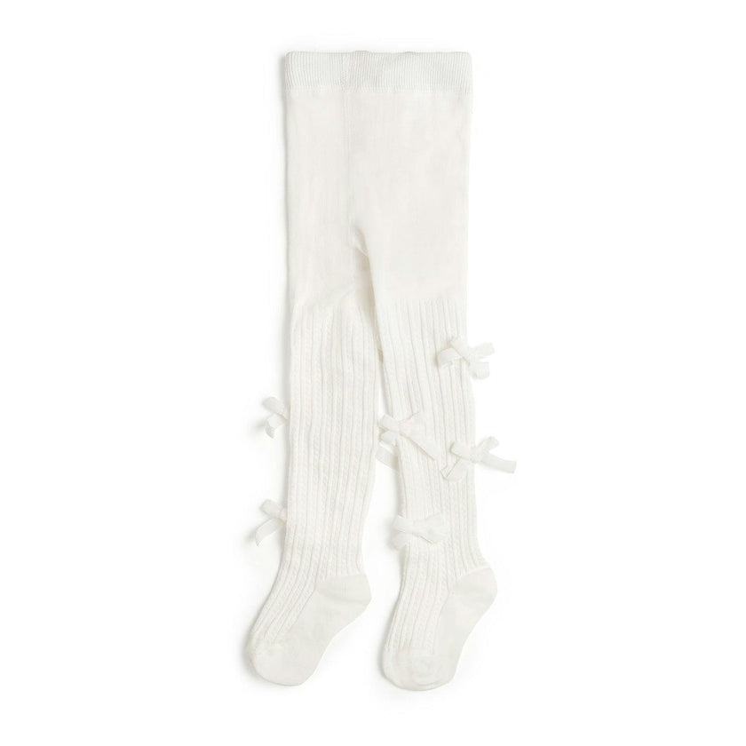 Ivory Velvet Mini Bow Tights