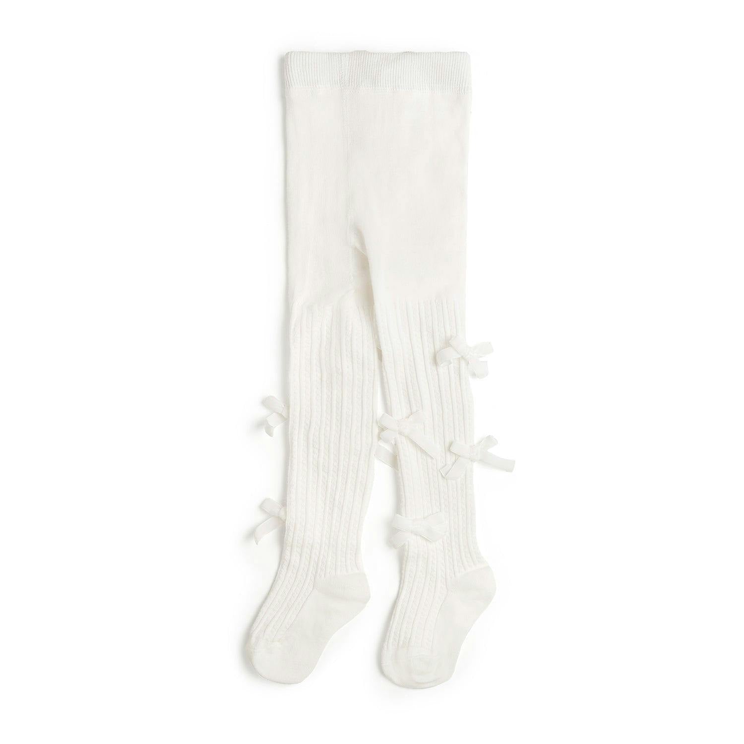 Ivory Velvet Mini Bow Tights
