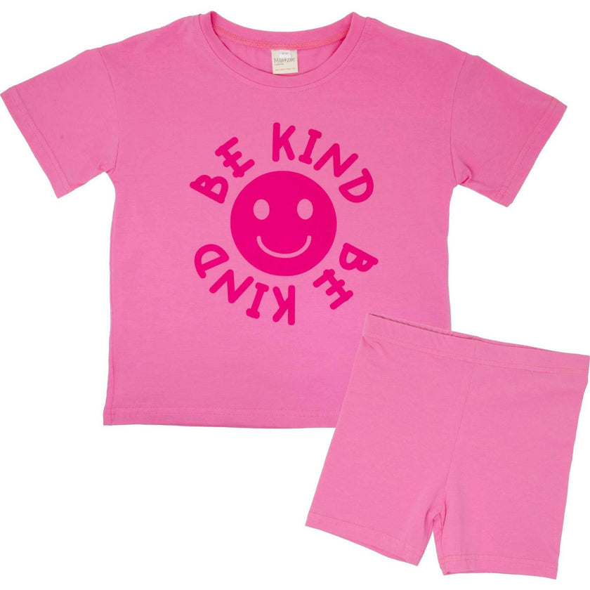 Happy Face "BE KIND" Message T-Shirt and Short Set Kids