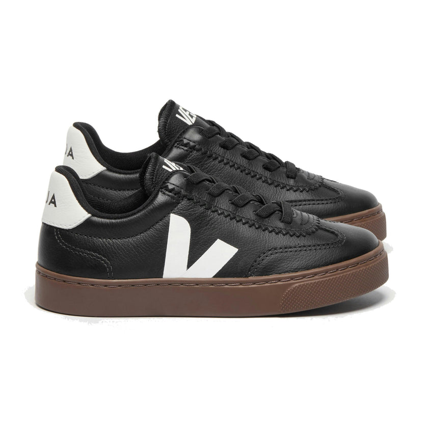 VEJA Volley Leather Sneakers - Black Bark