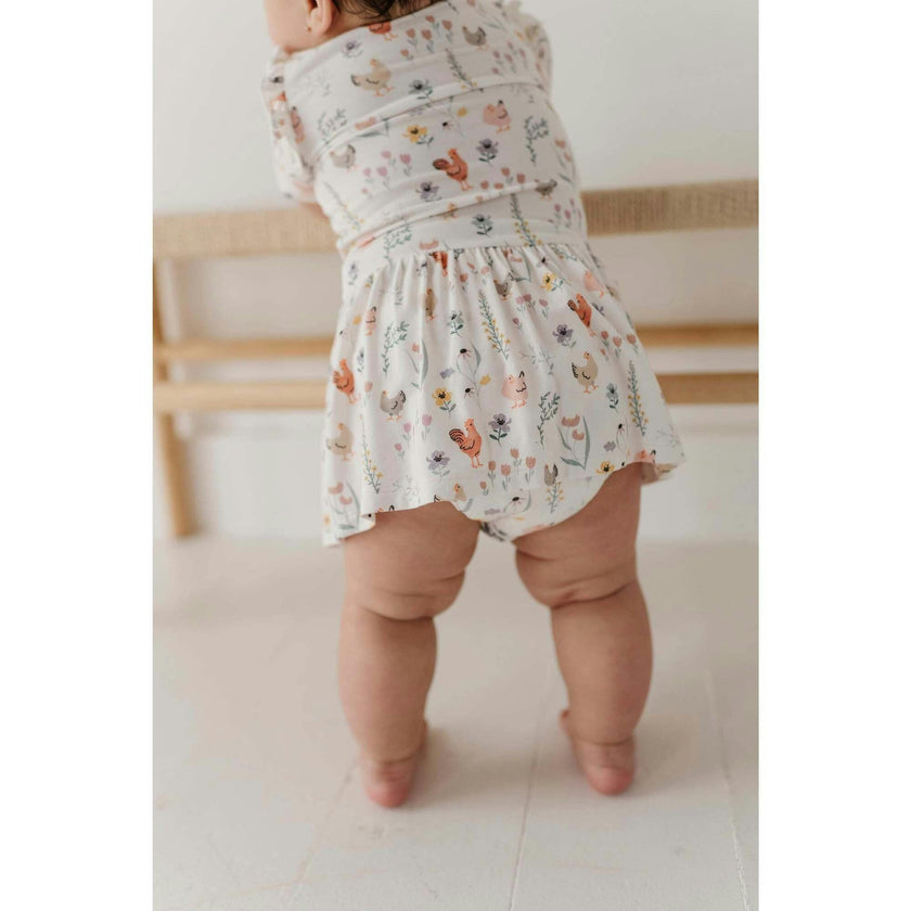 Girl's Short Sleeve Bodysuit Dress Set