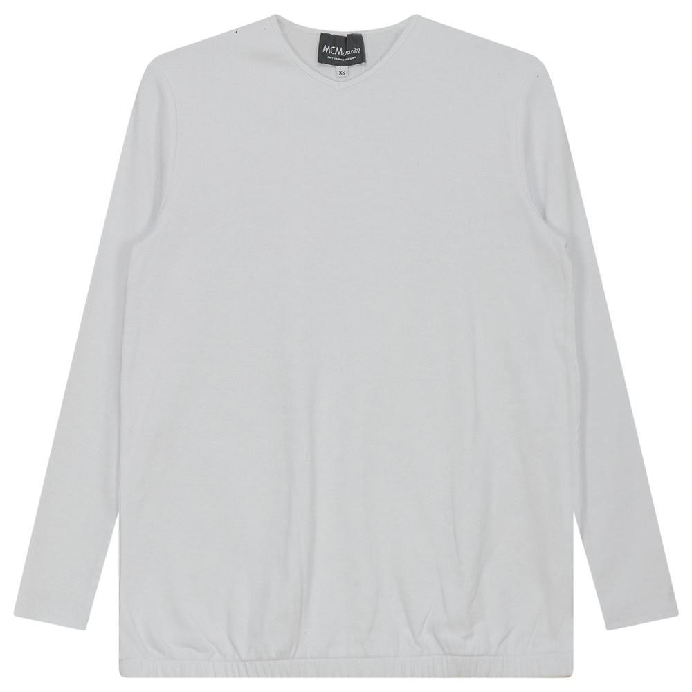Ribbed Maternty V-Neck Bubble Top