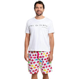Men's Drawbertson Drippy Lips Sleep Shorts - Organic Cotton Poplin