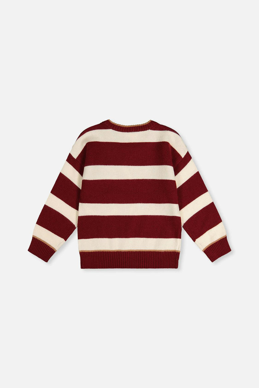 Knit Sweater Red And White Stripes