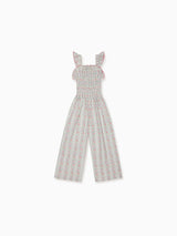 Fuchsia Pink Floral Stripe Maeve Girl Jumpsuit