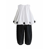 White Floral Pants Set