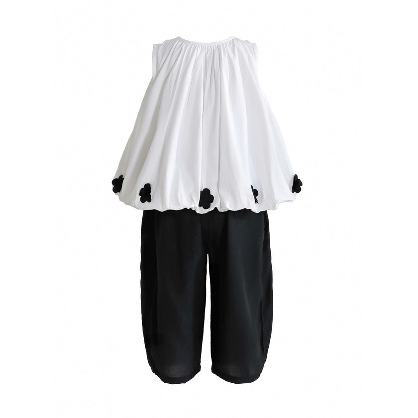 White Floral Pants Set