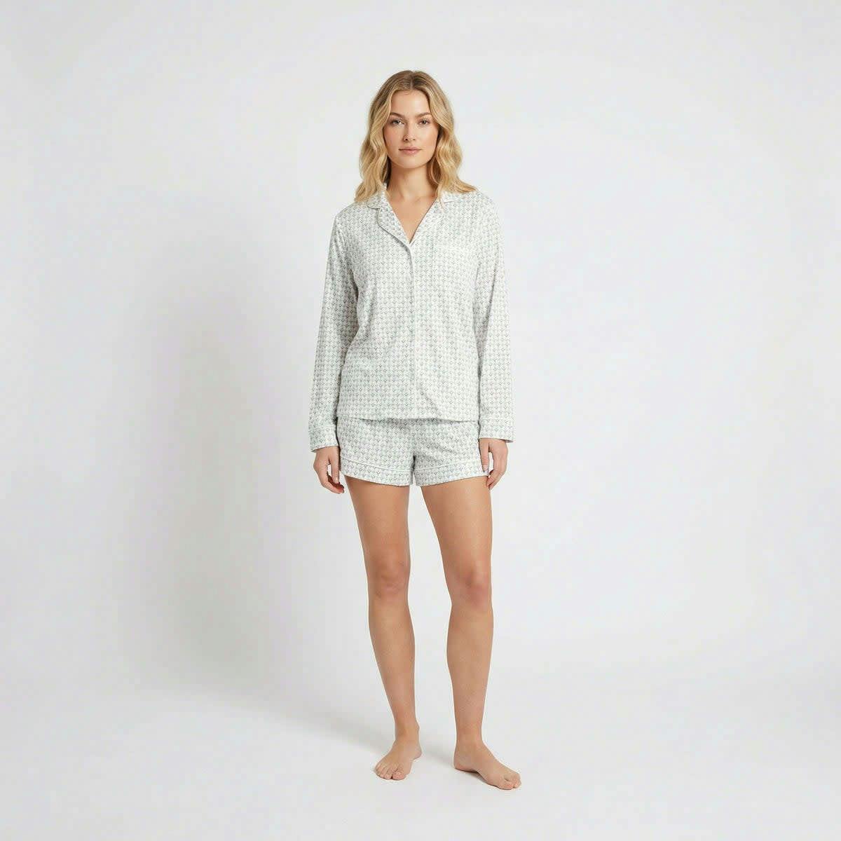 Lavender Lane Long Sleeve & Shorts Bamboo Women's Pajama Set