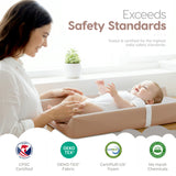 Sleepah Vegan Leather Baby Changing Pad – Contoured Waterproof & Wipeable Foam Changing Pad for Dresser or Table with Removable, Machine-Washable Cover