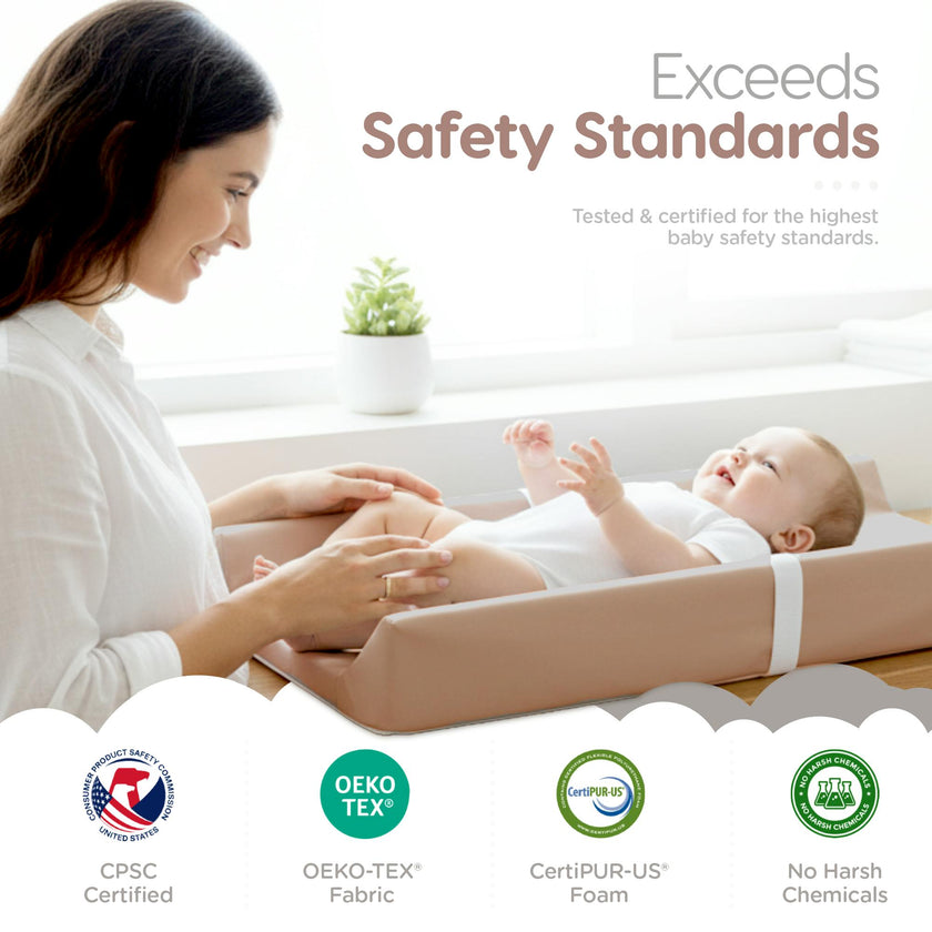 Waterproof Vegan Leather Contoured Baby Changing Pad