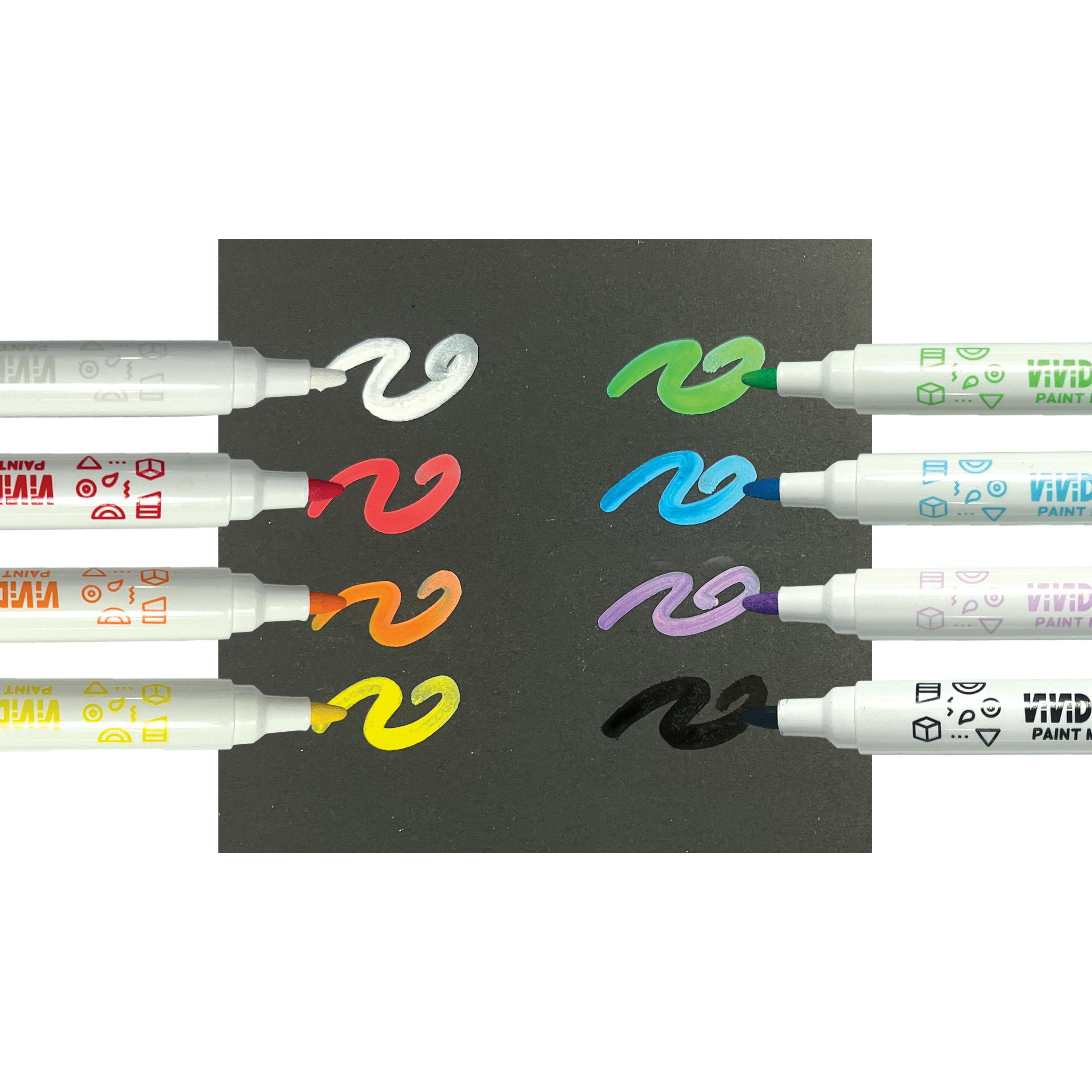 Vivid Pop! Water Based Paint Markers - Set of 8