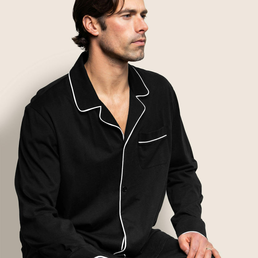 Men's Pima Pajama Set in Black