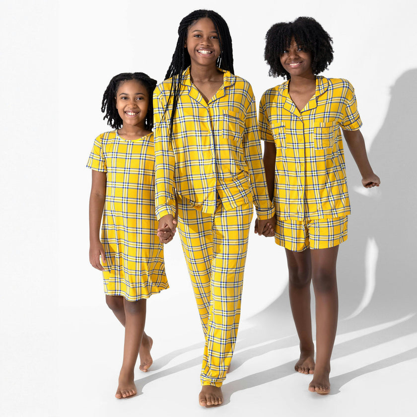 Clueless Total Betty Plaid Bamboo Girls' Short Sleeve Dress