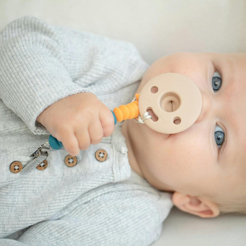 Ocean Duo Beaded Silicon Pacifier Clip