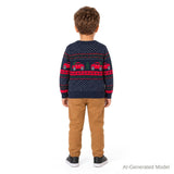 Boys Sweater & Jogger Set | Christmas Tree Trucks - Navy