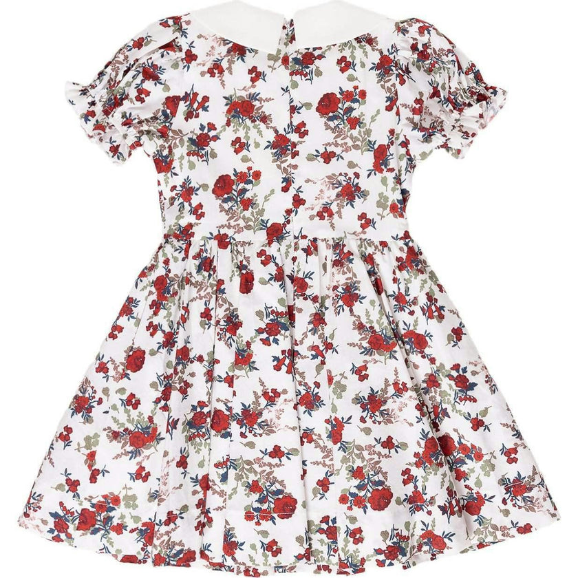Mini Aveline Dress in Red & Green Rustic Floral