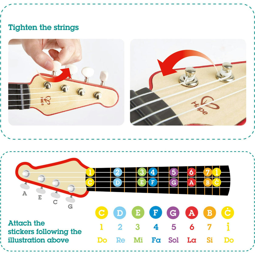 Learn with Lights Toddler Electronic Ukulele in Red