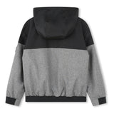 Black Chevron Hooded Windbreaker