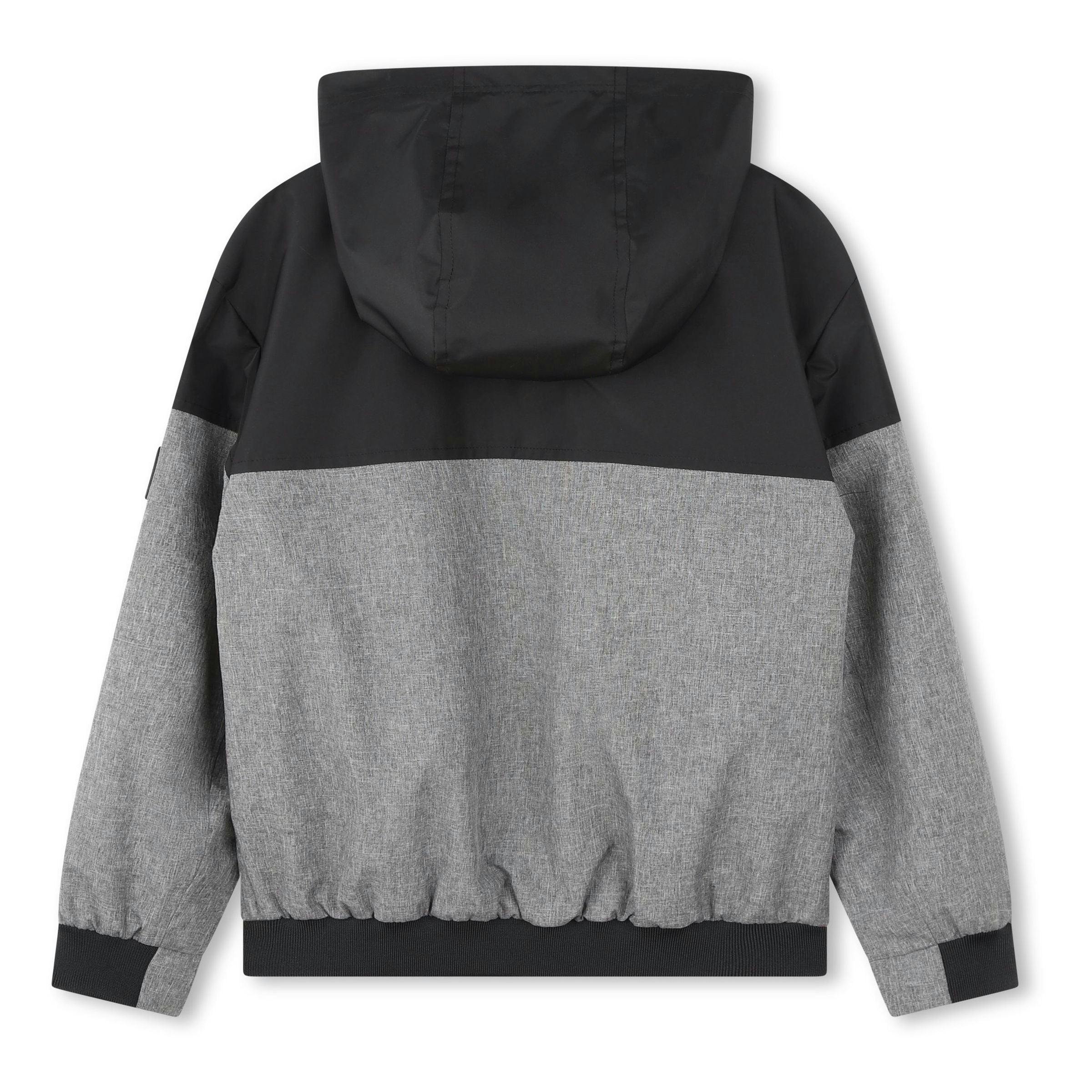 Black Chevron Hooded Windbreaker