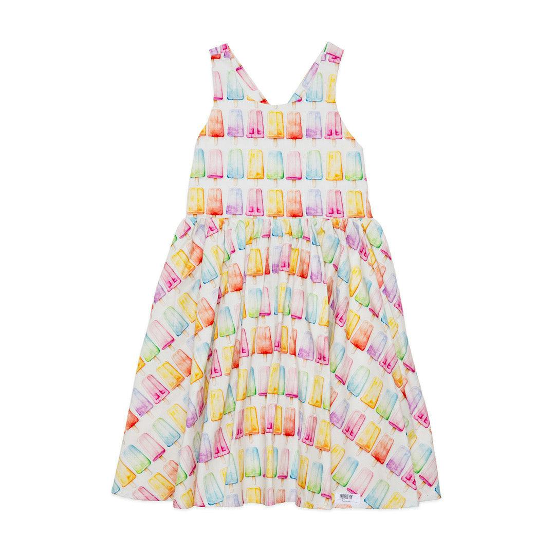 Cross Back Dress in Popsicles