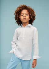 Light Blue Stripes 100% Linen Shirt