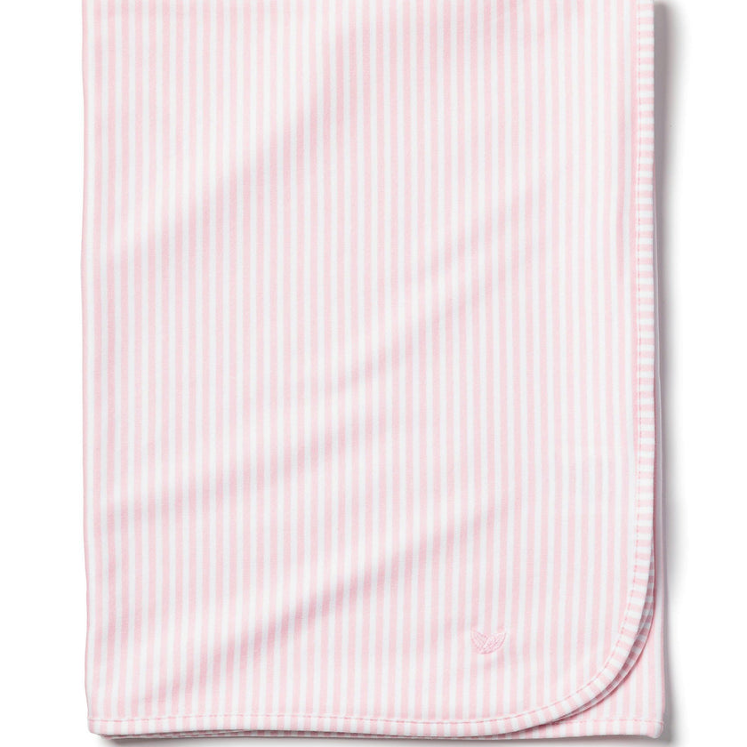 Pima Baby Blanket in Pink Stripes