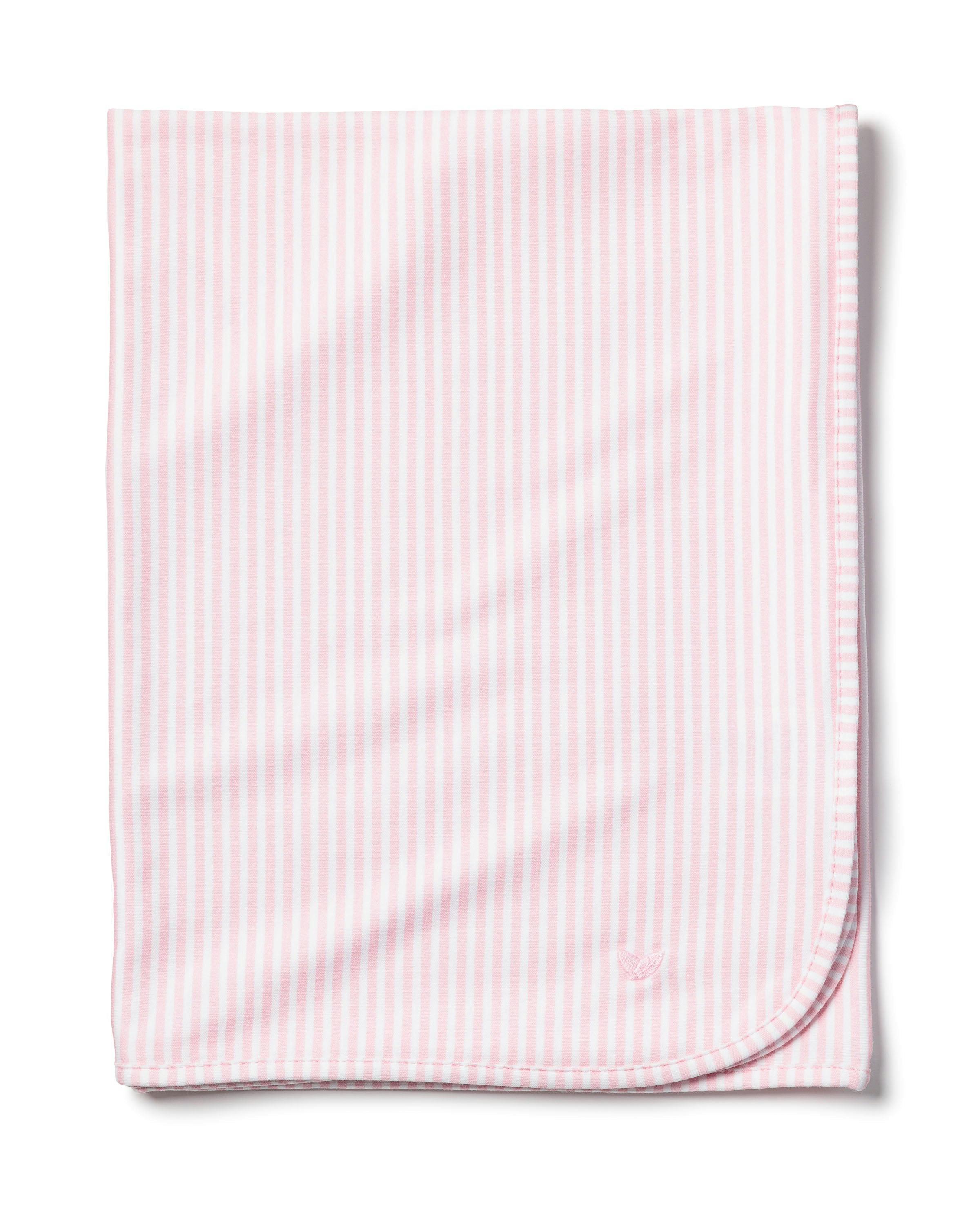 Pima Baby Blanket in Pink Stripes