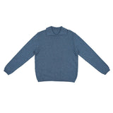 Argyle Fine Knit Collared Rounded V-Neck Sweater
