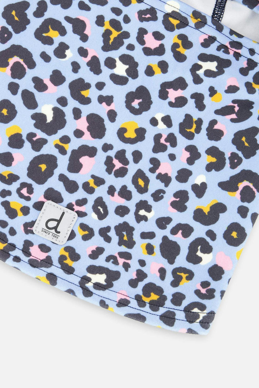 Brushed Jersey Balaclava Blue Leopard Print