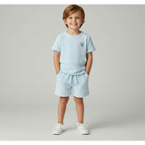 Organic Terry Tee & Shorts Set - Light Blue