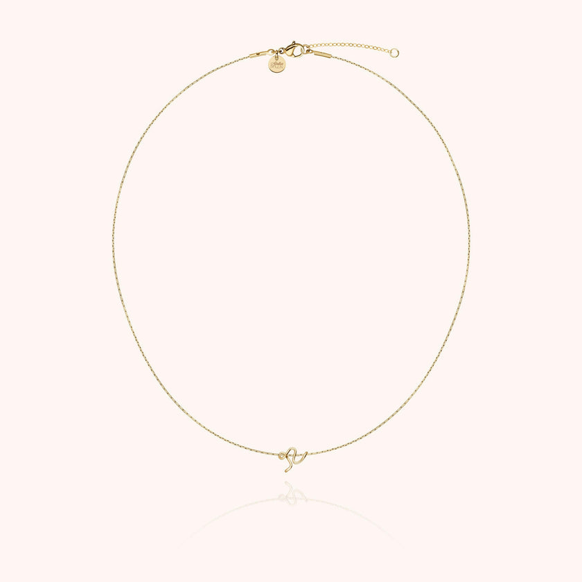 Initial Necklace, 14k Yellow Gold Filled