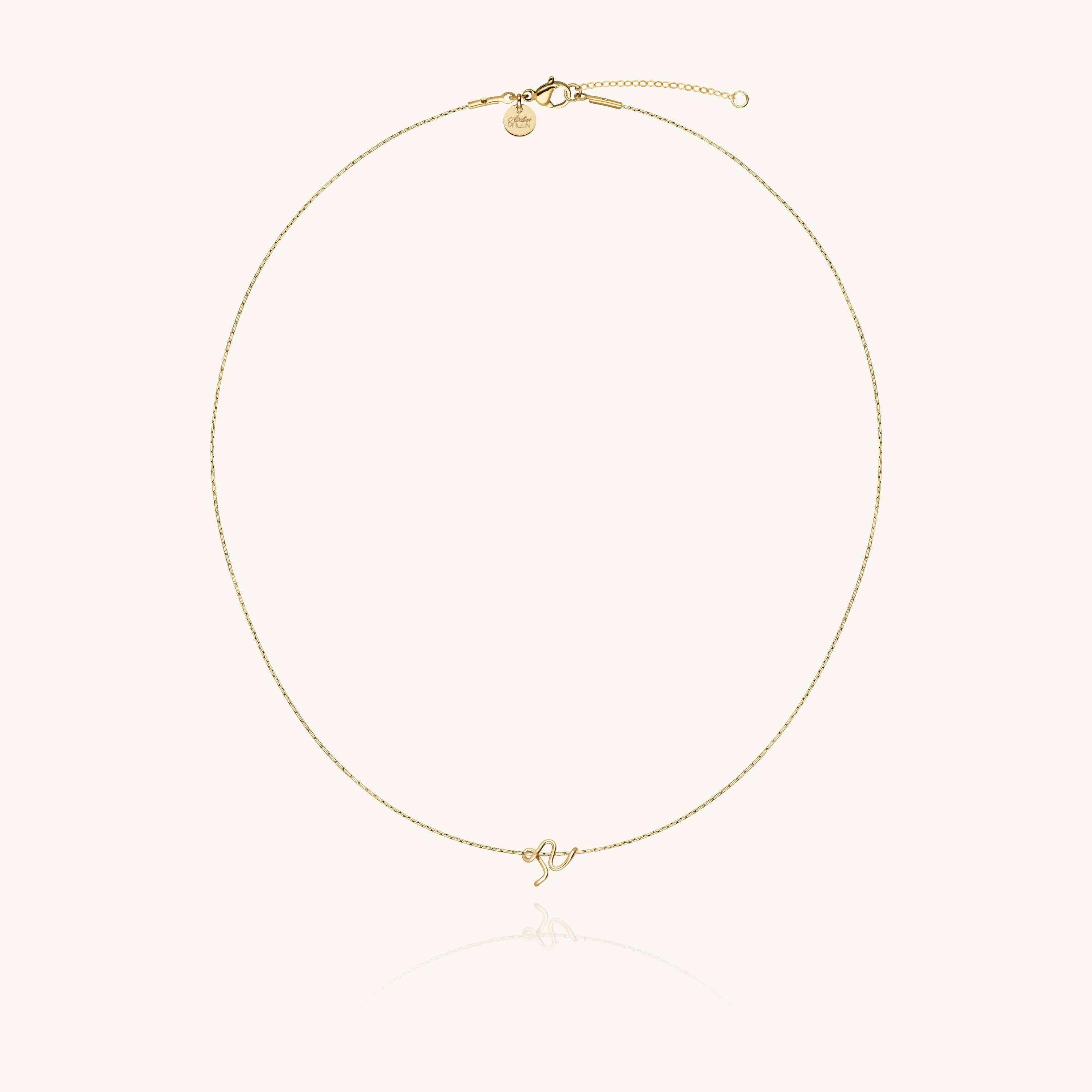 Initial Necklace, 14k Yellow Gold Filled