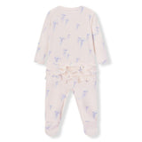 Sunset Jellyfish Cotton Stretch Ruffle Footed Romper