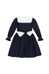 MARINE NAVY SMOCKED DRESS