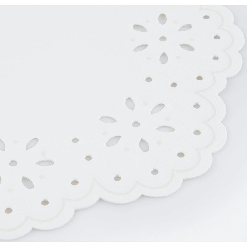 Broderie Anglaise Lace White Large Napkins