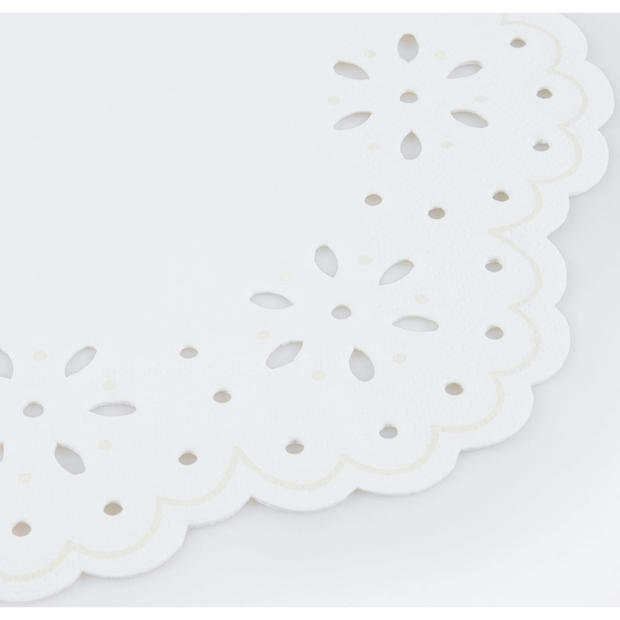 Broderie Anglaise Lace White Large Napkins