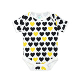 Black & Yellow Hearts Short sleeve bodysuit