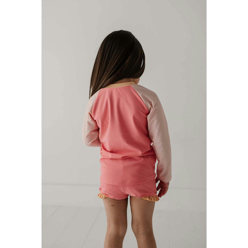 Girl's Zip Rash Guard Swimsuit