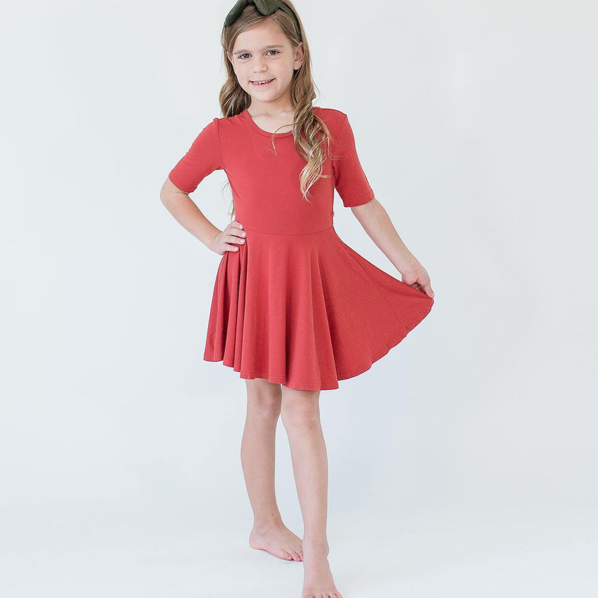 Quarter Sleeve Twirl Dress