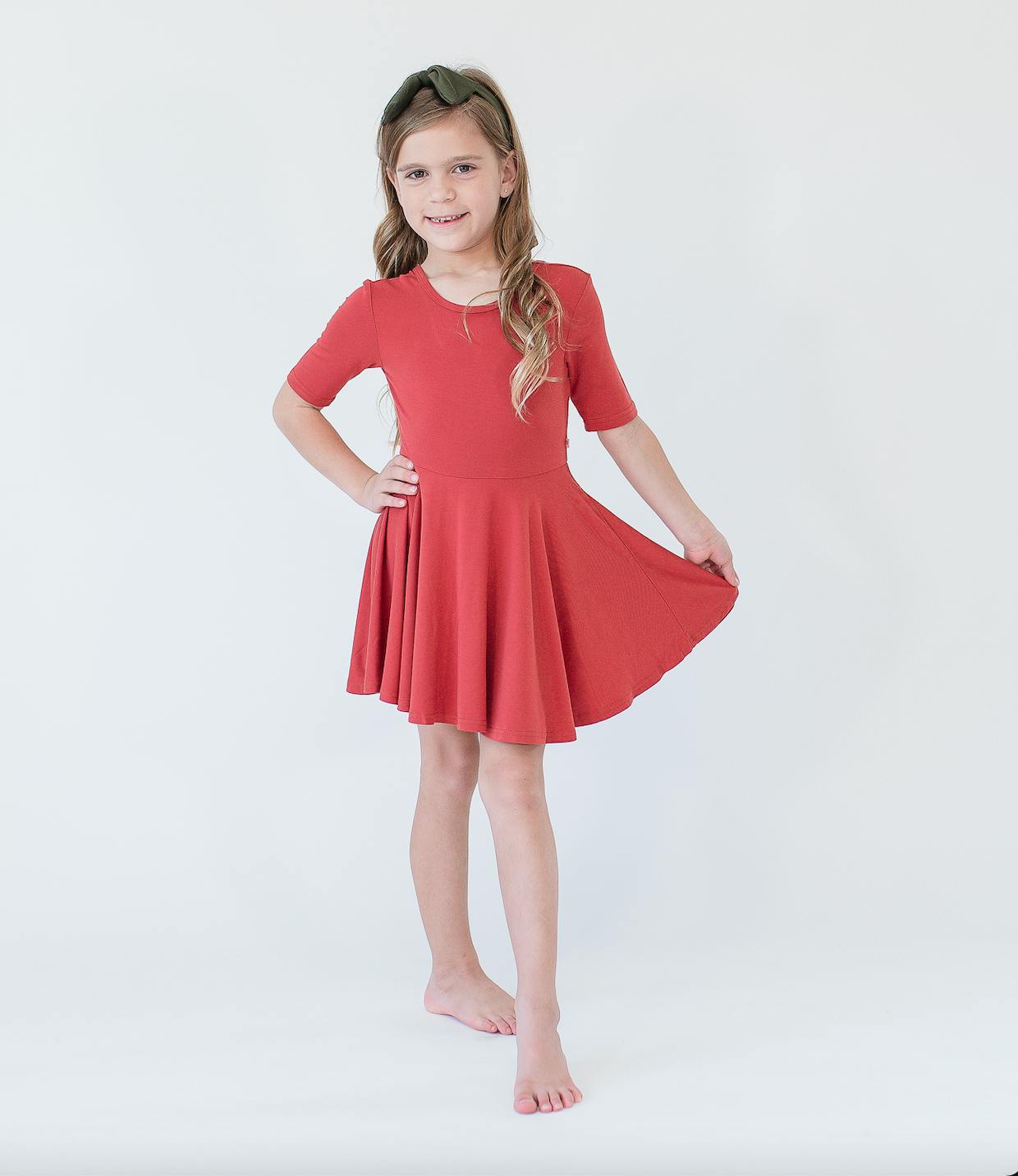 Quarter Sleeve Twirl Dress