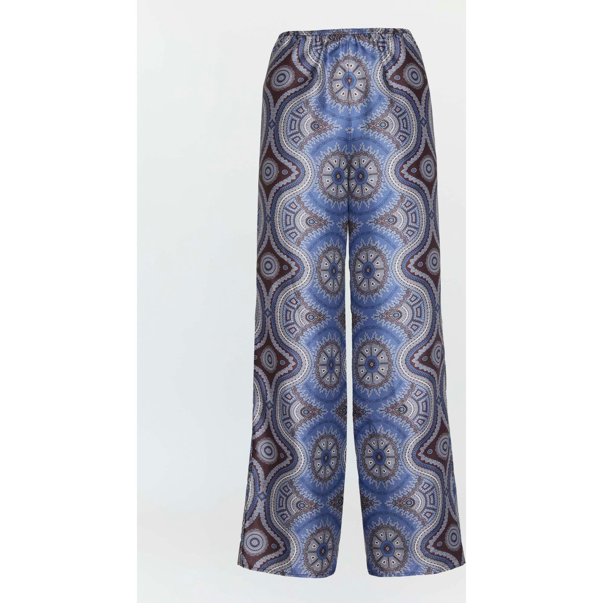 The Taylor Pant - Brown Cobalt Medallion
