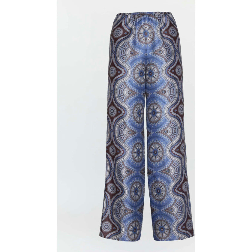 The Taylor Pant - Brown Cobalt Medallion