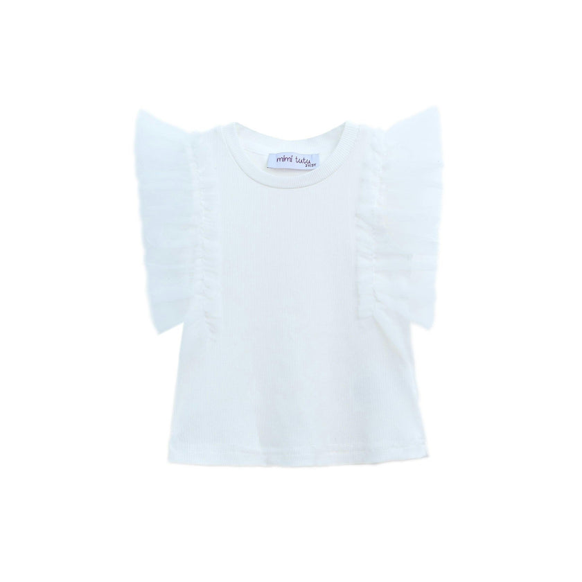 White Tulle Frill T-Shirt